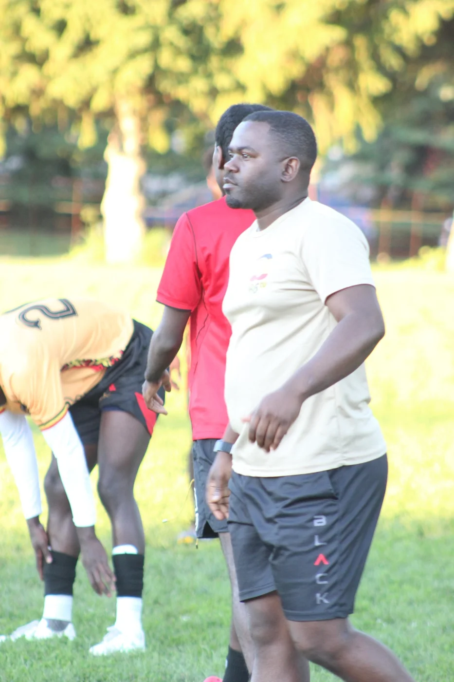 Baker Kigongo, founder of B6 Global Network, on a football pitch
