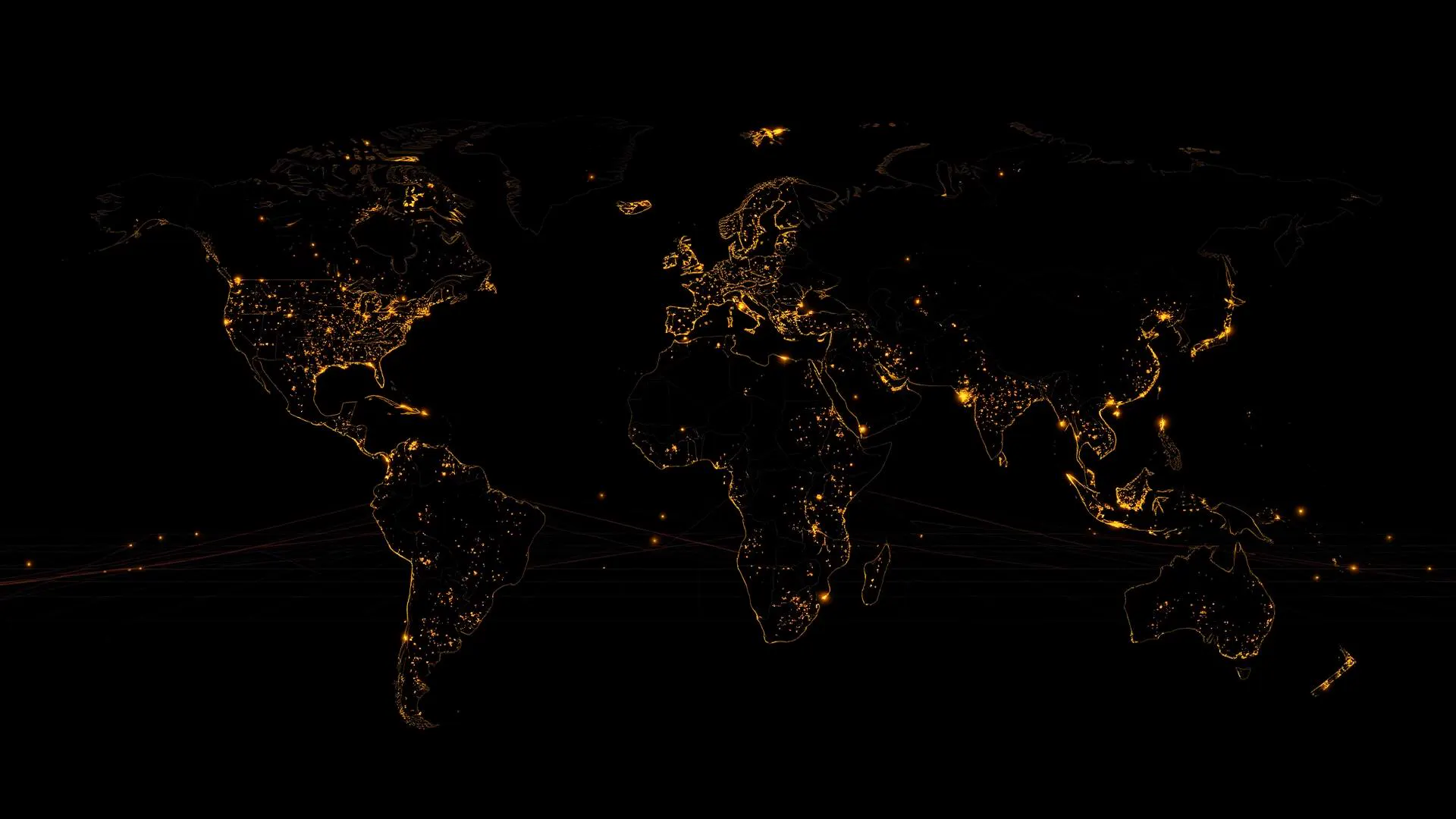 Illuminated world map visualising the international reach of the B6 Global Network
